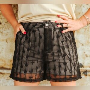 Saddle Bums Lace Shorts - Black